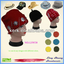New Fashion Women Ladies Winter Wool Hat with clear rhinestone crystal decorate Funny Hat , LSW58
